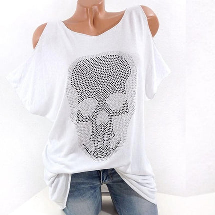 Women Short Sleeve Skull Tops