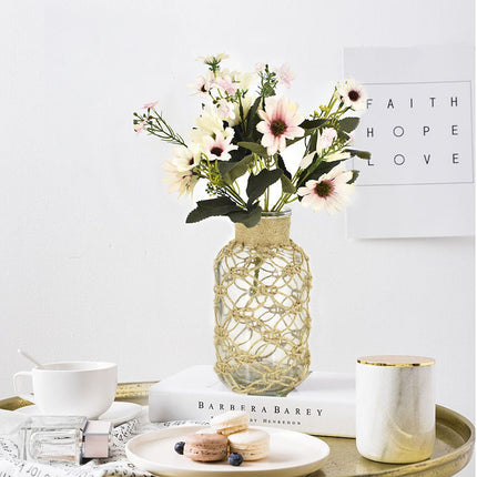 Ins Style Nordic Hand-woven Vase Creative Decoration Living Room Table Decoration Candlestick Shooting Props