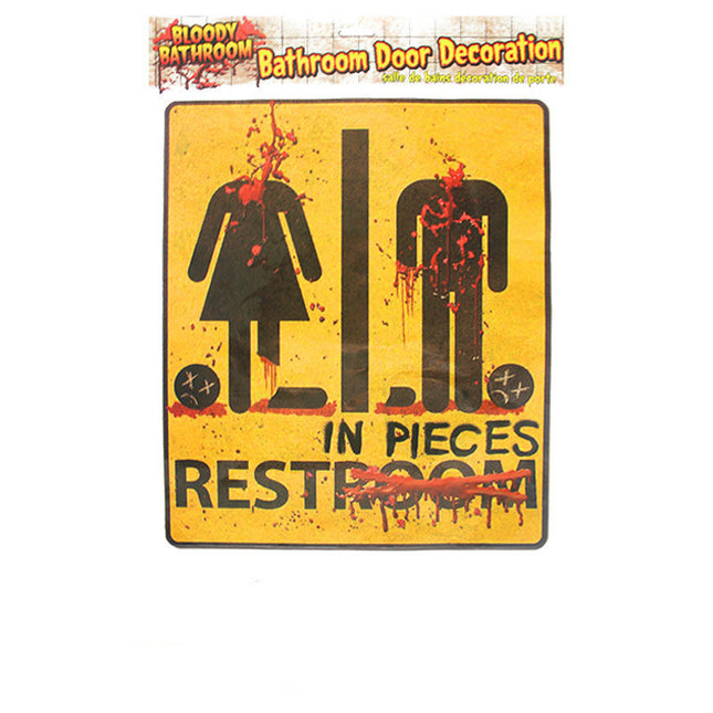 Party Supplies Horror Toilet Sticker Door Stage Adhesive Atmosphere Decoration Props