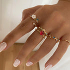 Women's Vintage Water Drop Diamond Ring Suit