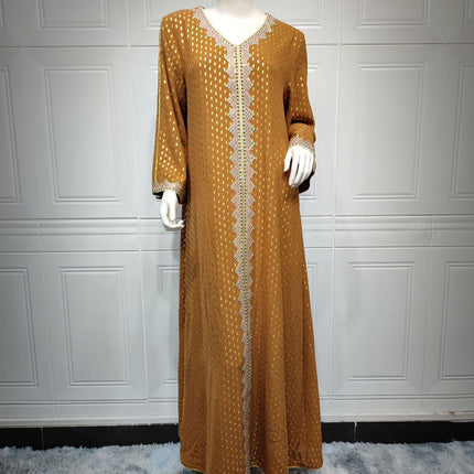 Summer Bronzing Muslim Dubai Gown