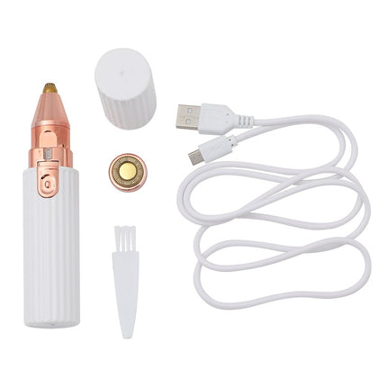 2 In 1 Electric Eyebrow Trimmer For Women Painless Eye Brow Epilator Mini Shaver Lady Portable Female Lip Face Razor Body Hair
