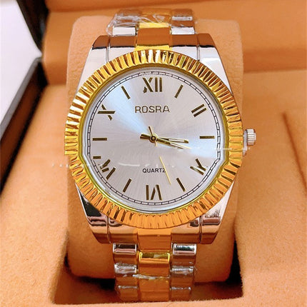 Foreign Trade Roman Scale Men's Steel Strap Watch In Stock Wholesale Rosra Fashion Fashion Quartz Couple Watch