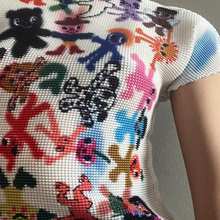 Y2k Aesthetic Fashion Cropped Tops Women Short Sleeve