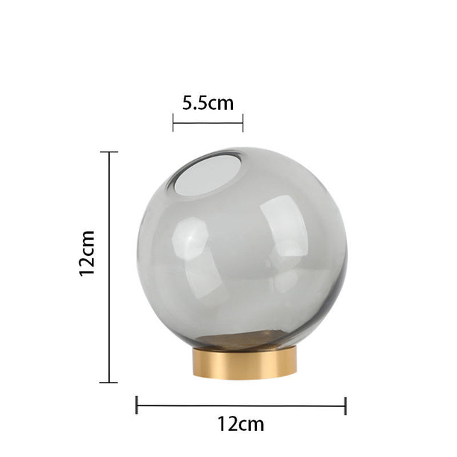 Round glass vase