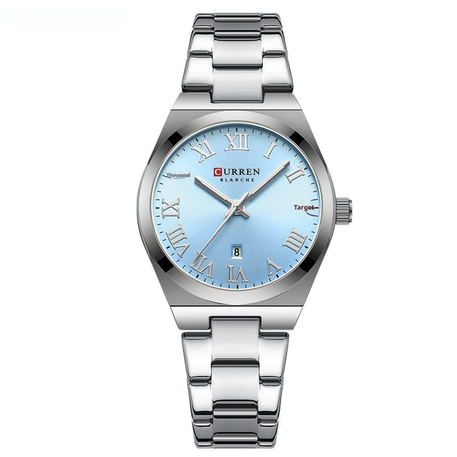 Women's Fashion Calendar Women's Watch Casual Steel Belt