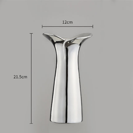 Household Fashion Electroplated Silver Fishtail Ceramic Vase