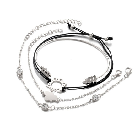Modyle   Gold Color Crystal Wedding Bracelets Set CZ Stone Heart Bracelets Bangles For Woman
