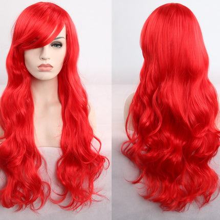 Anime cos wig color 80cm long curly cosplay role playing