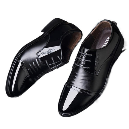 Men's Autumn Height Increasing Casual Black Groom Wedding Shoes