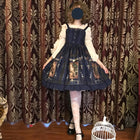 Gothic Lolita Dress Woman Vintage Kawaii Chiffon Palace Princess Party Wear Lantern Sleeve Printed Cute Cosplay Costumes