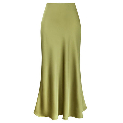 Summer Silky Textured Forged Skirt For Women