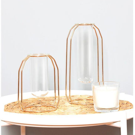 Geometric Rose Gold Vase