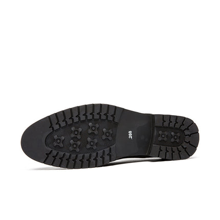 Soft leather pointed shoes men