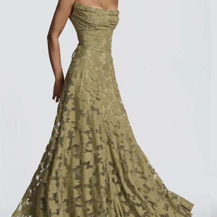 Slim-fit Sling Backless Lace Up Design Dress