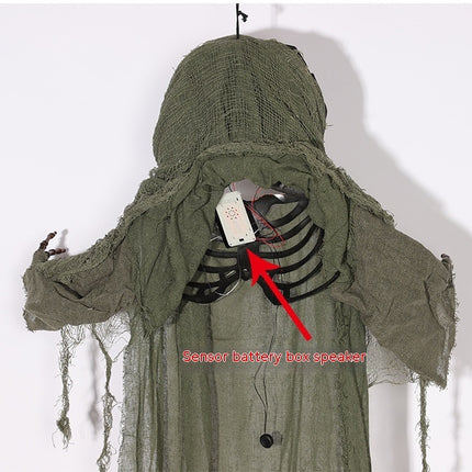 Halloween Decoration Pumpkin Hanging Ghost Chamber Haunted House Script Killing Voice Control Electric Horror Props