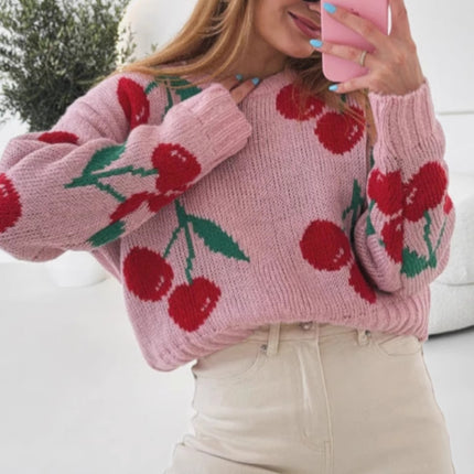 Jacquard Casual Loose Long Sleeve Knitwear
