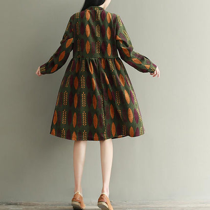 Retro plus size print dress