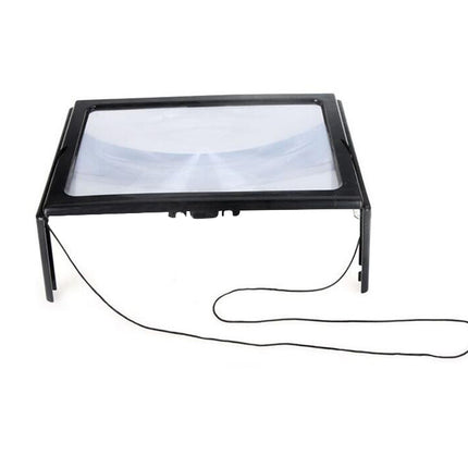 Desktop Magnifying Glass With 4 Led Lights Ultrathin A4 FullPage Large Reading Magnifier The Good Gift For Elders HY52