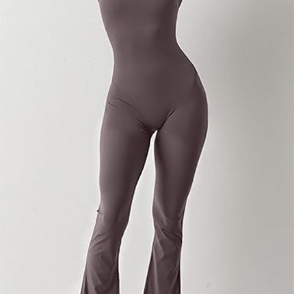 Square Collar One-piece Bell Bottom Pants