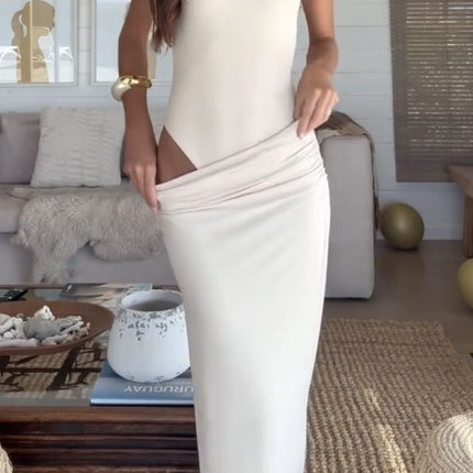 Stitching Graceful And Fashionable Hollow Dress Women