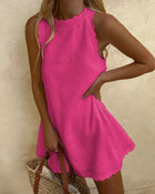 Sexy Solid Color Sleeveless Loose Women's Vest Dress