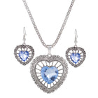 Vintage Crystal Rhinestone Double Heart Set