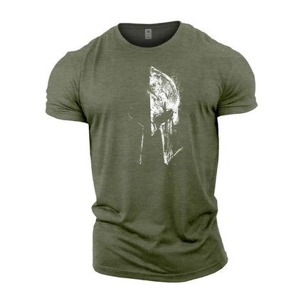 Europe And America Cross Border Helmet Series Men's Fashion Cotton Printed T-shirt
