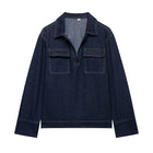 Fashion Loose Blue Denim 2-piece Set Vintage Long Sleeve Shirt Trousers