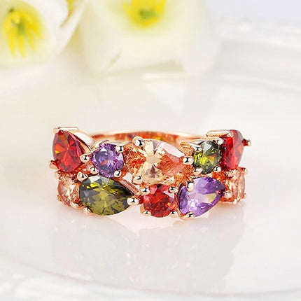 Colored zircon rings