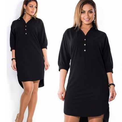 Irregular plus size shirt dress
