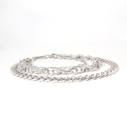 Hip Hop Fashion Pants Chain Men And Women Advanced Sense Multi Ring Silver Metal Chain Heavy Metal Industrial Style Jeans Hip-hop Accessories