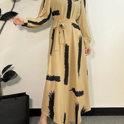 Muslim Dress Fashion Women O-neck