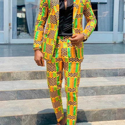 Two-piece Digital Printing Suit With Two Buttons Suit