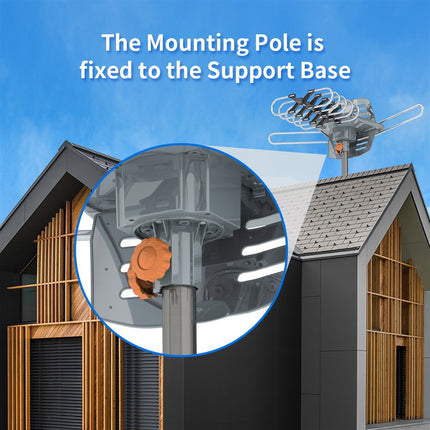 TA-102P 360 Degree UV Dual Band 28-36dB Outdoor Antenna With Black Bracket