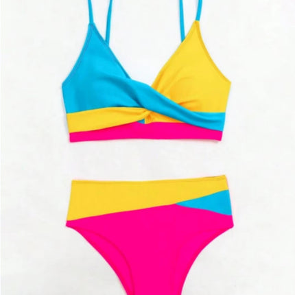 Split Swimsuit Color Matching Color Contrast Bikini Bikini Swimsuit