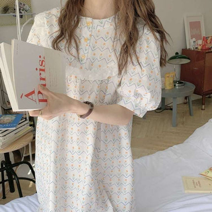 Summer New Floral Lace Nightdress For Women