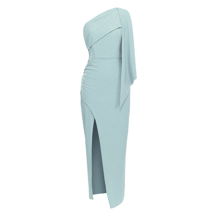 Women's Simple One-shoulder Sleeveless Party Dinner Dress