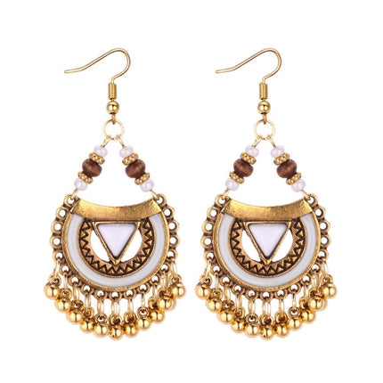 Indian Style Oil Dripping Metal Ball Earrings