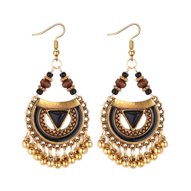 Indian Style Oil Dripping Metal Ball Earrings