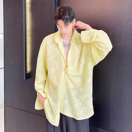 Loose And Lazy Shirt Transparent For Men