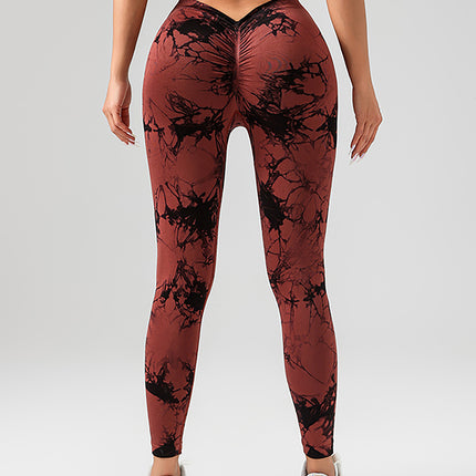 Tie Dye Slimming Yoga Leggings, Butt Lifting High Stretch Casual Fitness Yoga Pants, Women's Activewear