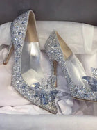 New Women's Wedding Dress French Crystal Shoes