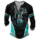 European And American Digital Printing Men's Long-sleeved Medieval T-shirt