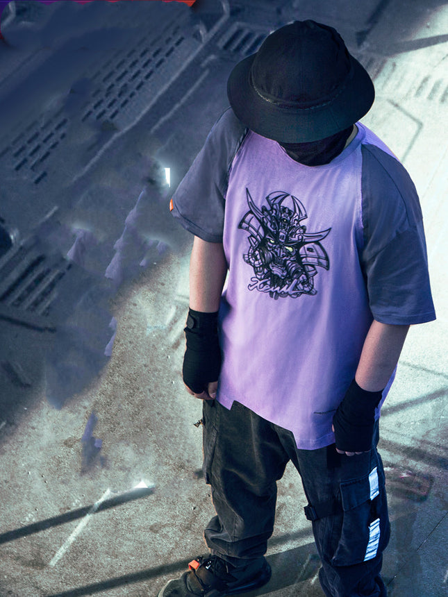 Punk American Street Loose Round Neck Short Sleeve Men