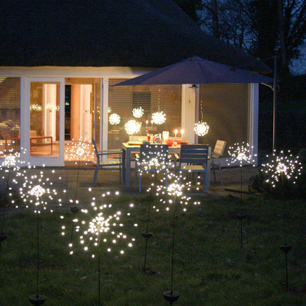 New Ground Plug Solar Fireworks Light LED Light String Copper Wire Outdoor Garden Decoration Star Lights Christmas Lights