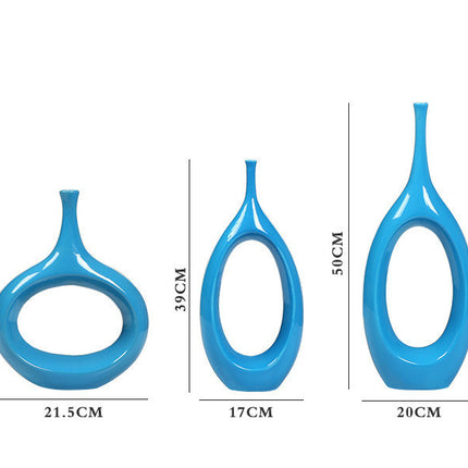 Hollow decoration ceramic vase home vase decoration