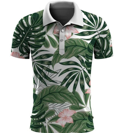 Hawaiian Plant Summer Printed Men's Short Sleeve