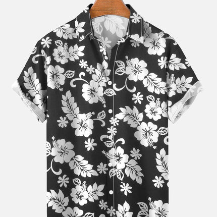 Summer Flower Pattern Seaside Men's Clothing Print Shirt