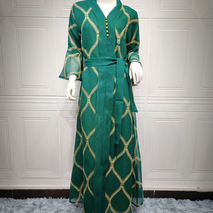 Middle East Muslim Temperament Gauze Dress